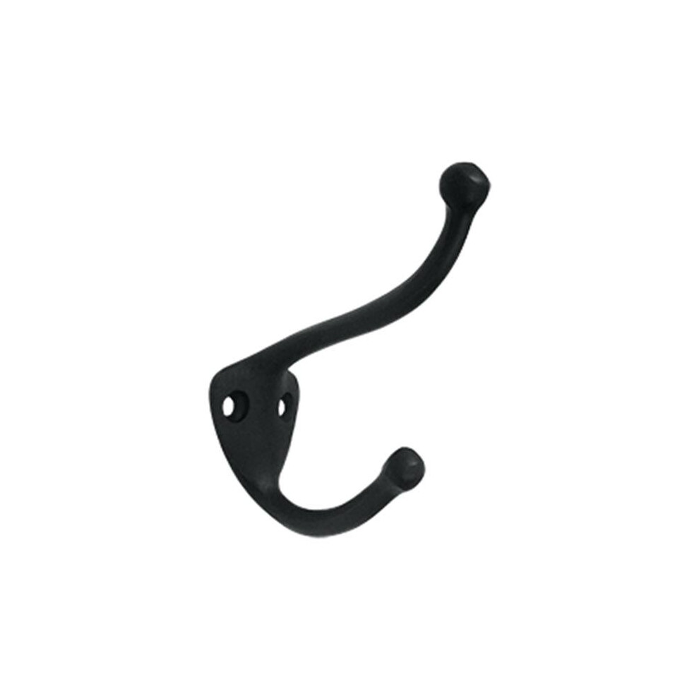 Coat & Hat Hook, Black - Solid