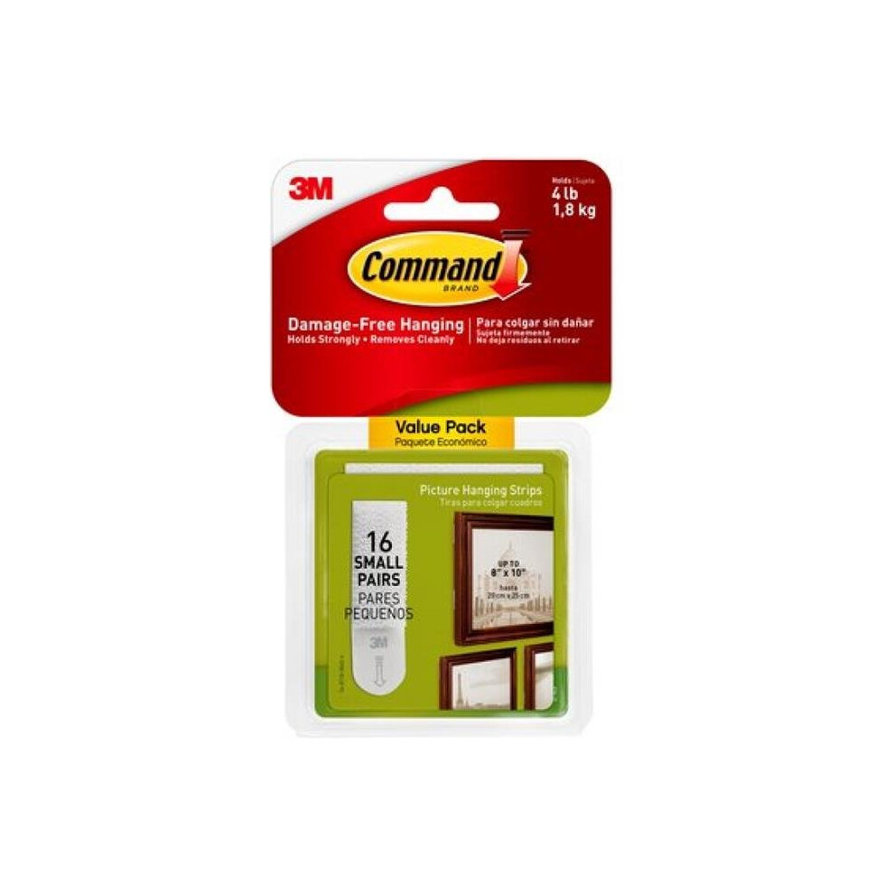 3M 243513 Command Picture Hanging Strips, White - Small, 12 Count