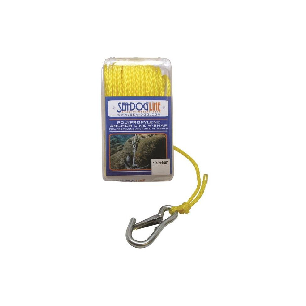 304206050YW-1 0.25 in. x 50 ft. Polypropylene Anchor Line with Snap - Yellow-image-OPC-PWHZPJ-NEW