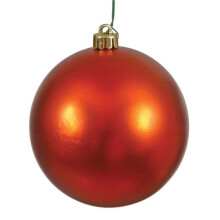 Burn Orange Matte UV Drilled Cap Ball Ornament, 10 in.