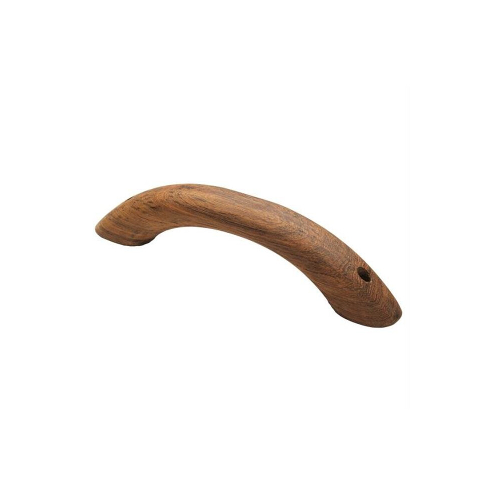 Teak Grab Handle 9-3/4 in L x 1-3/8 in W, Pre-Drilled 3/16 in Holes, Solid Teak, Mounts Almost Anywhere NE263081