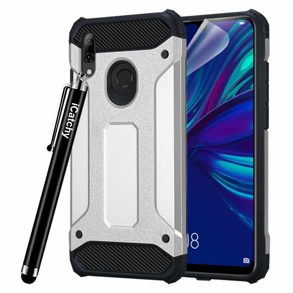 (Silver) For Huawei P Smart 2019 Armour Defender Case Cover Silver 5056298002153