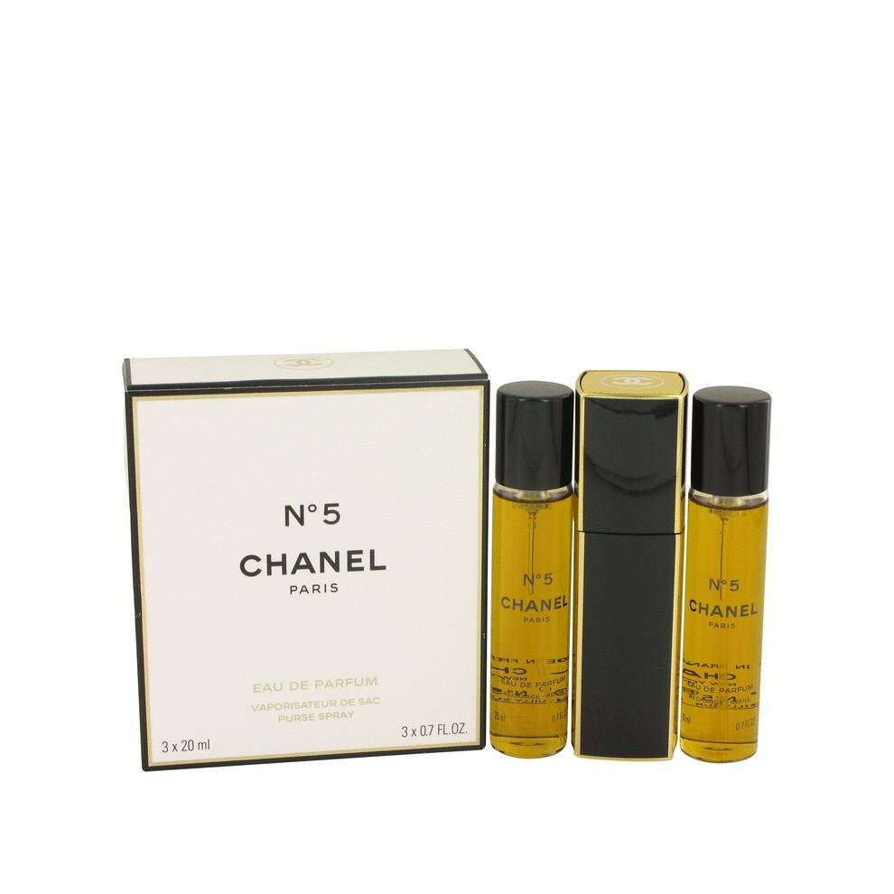 CHANEL No. 5 by Chanel Eau De Parfum Spray Refillable Includes 1 Purse Spray and 2 Refills 3 x.07 oz
