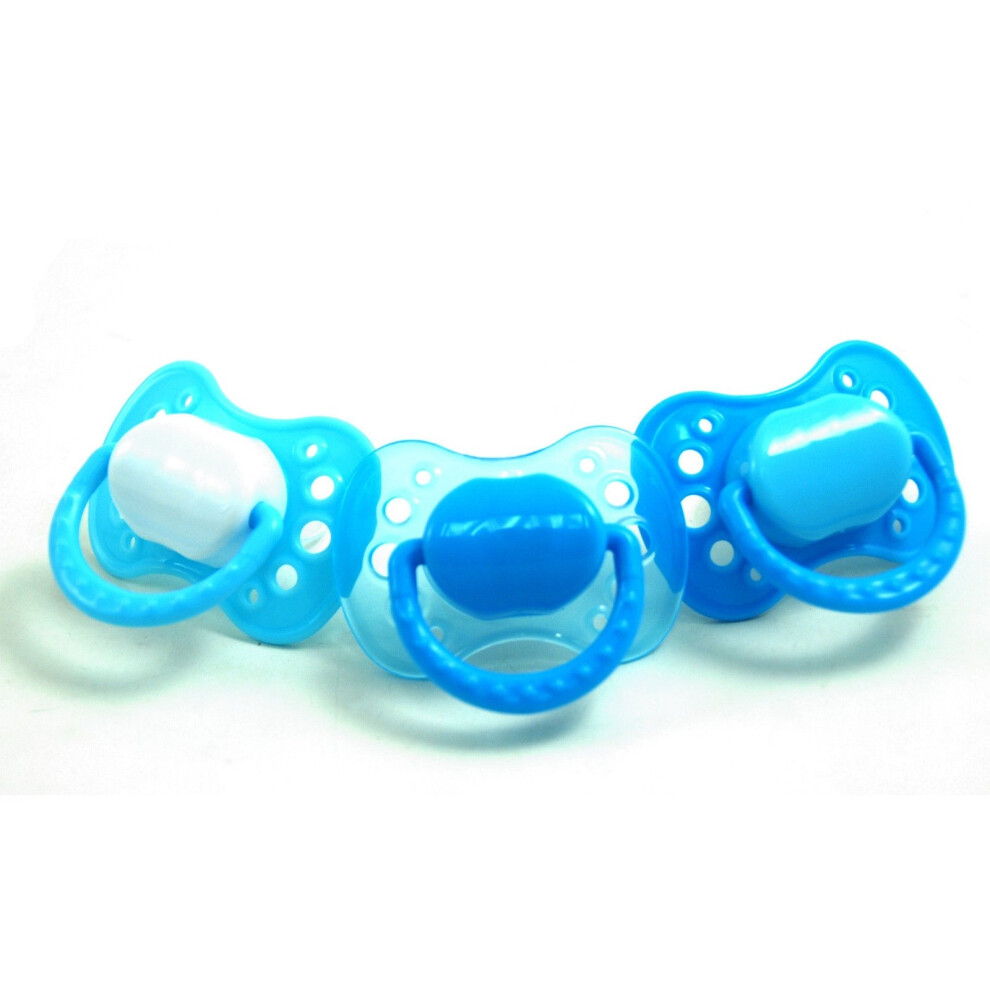 (Blue) 3pk Griptight Orthodontic Teat Safety Soothers