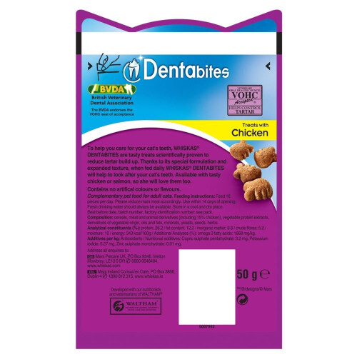 Whiskas WHISKAS Dentabites Cat Treats With Chicken 8x50g 2