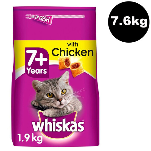 Whiskas WHISKAS 7+ Complete Dry with Chicken 4x1.9kg 1