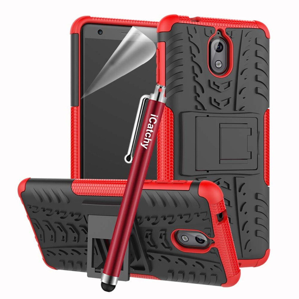 (Red) For Nokia 3.1 Case Armor Shockproof Case Cover Red 5056298099801