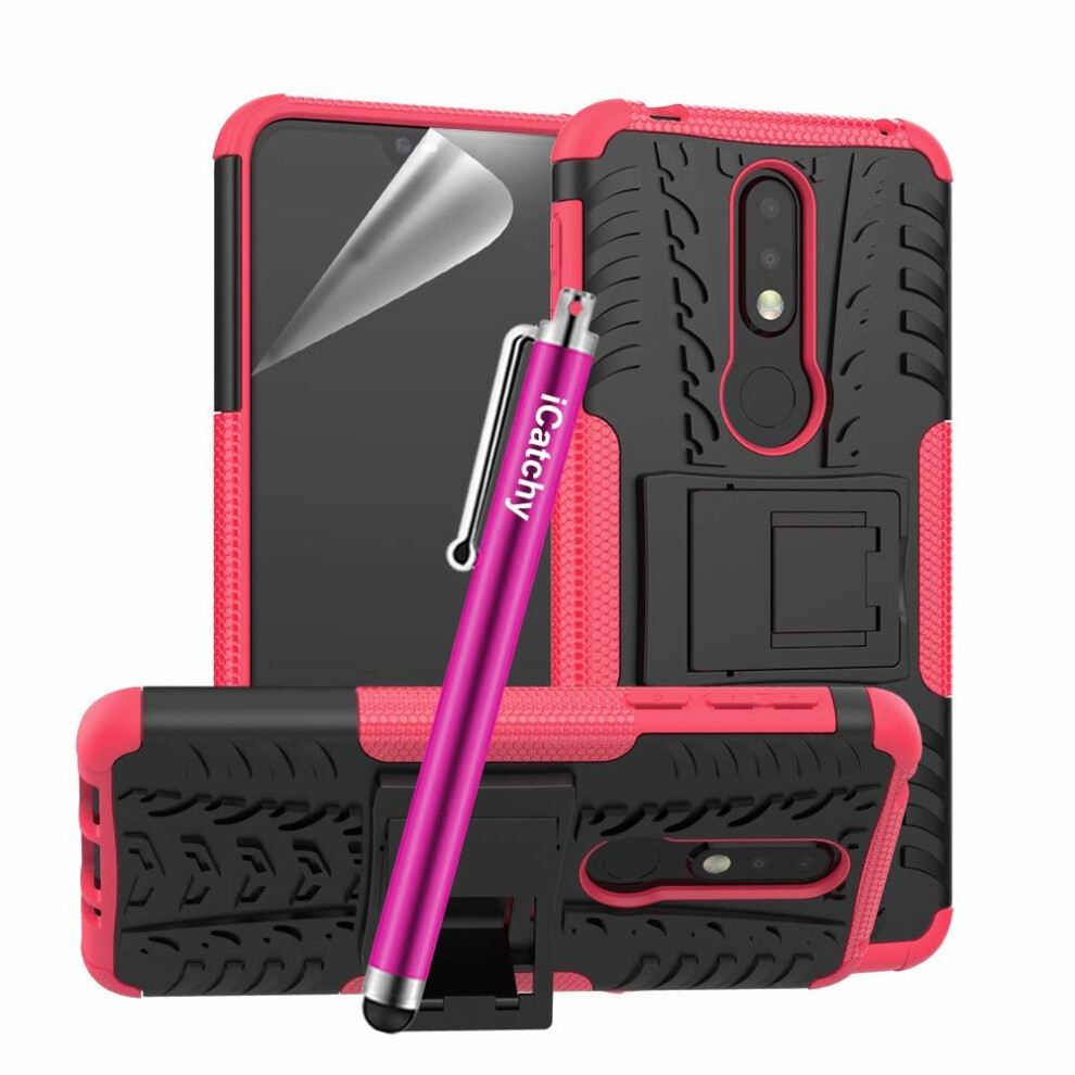 (Pink) For Nokia 7.1 Heavy Duty Armor Shockproof Case Pink 5056298099740