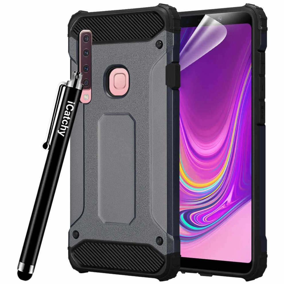 (Grey) For Galaxy A9-2018 Armor Shockproof Case Cover