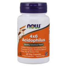 NOW Foods, 4x6 Acidophilus, 120 pflanzliche Kapseln