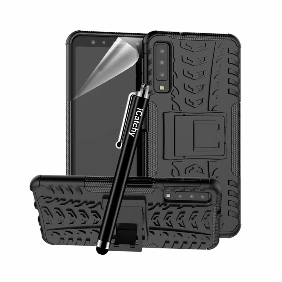 (Black) For Galaxy A7 2018 Armor Shockproof Case Cover Black 5056298000142