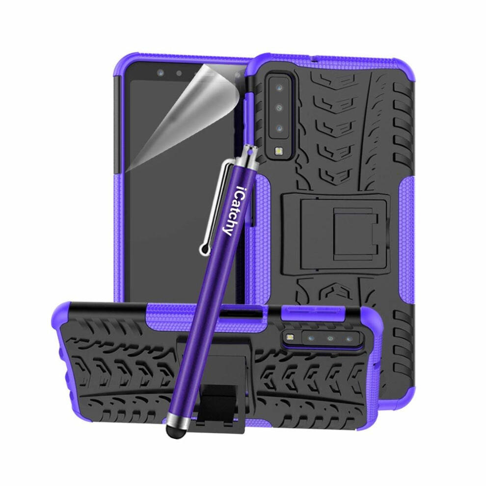 (Purple) For Galaxy A7 2018 Armor Shockproof Case Cover Purple 5056298000180