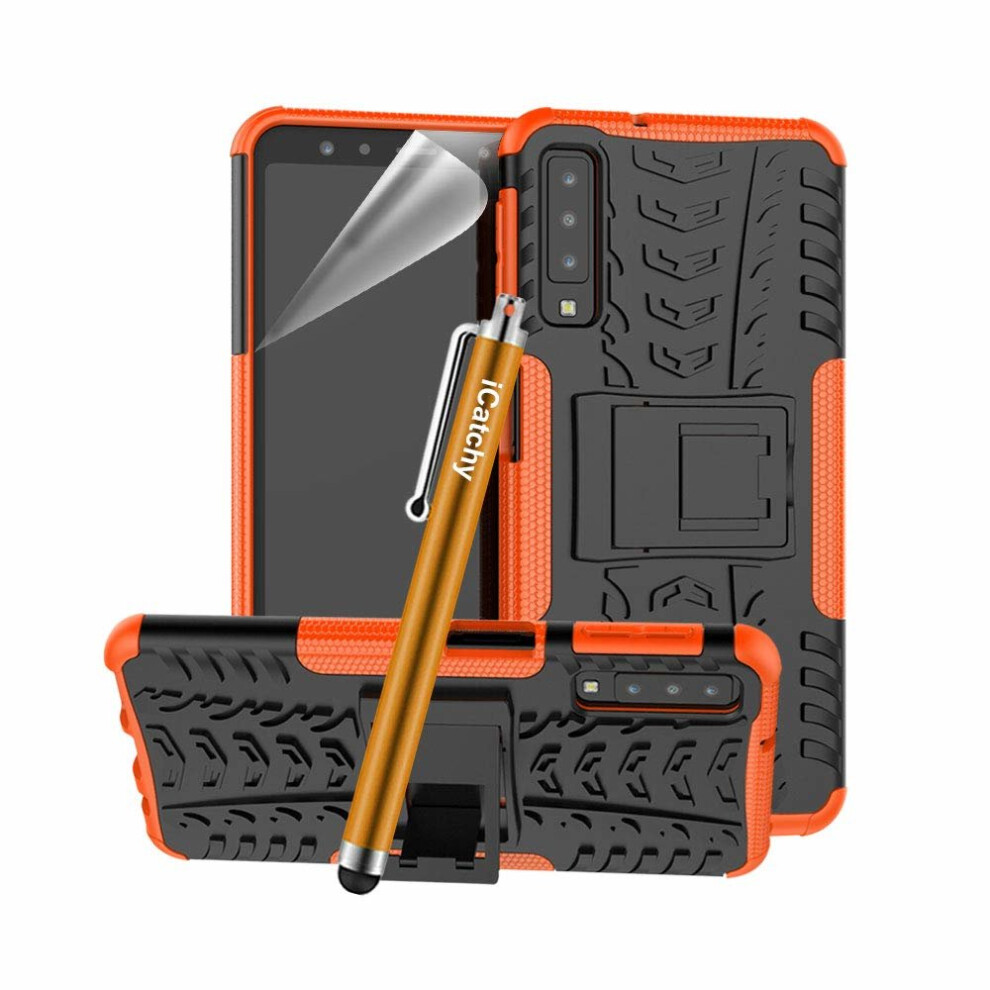 (Orange) For Galaxy A7 2018 Armor Shockproof Case Cover Orange 5056298000173
