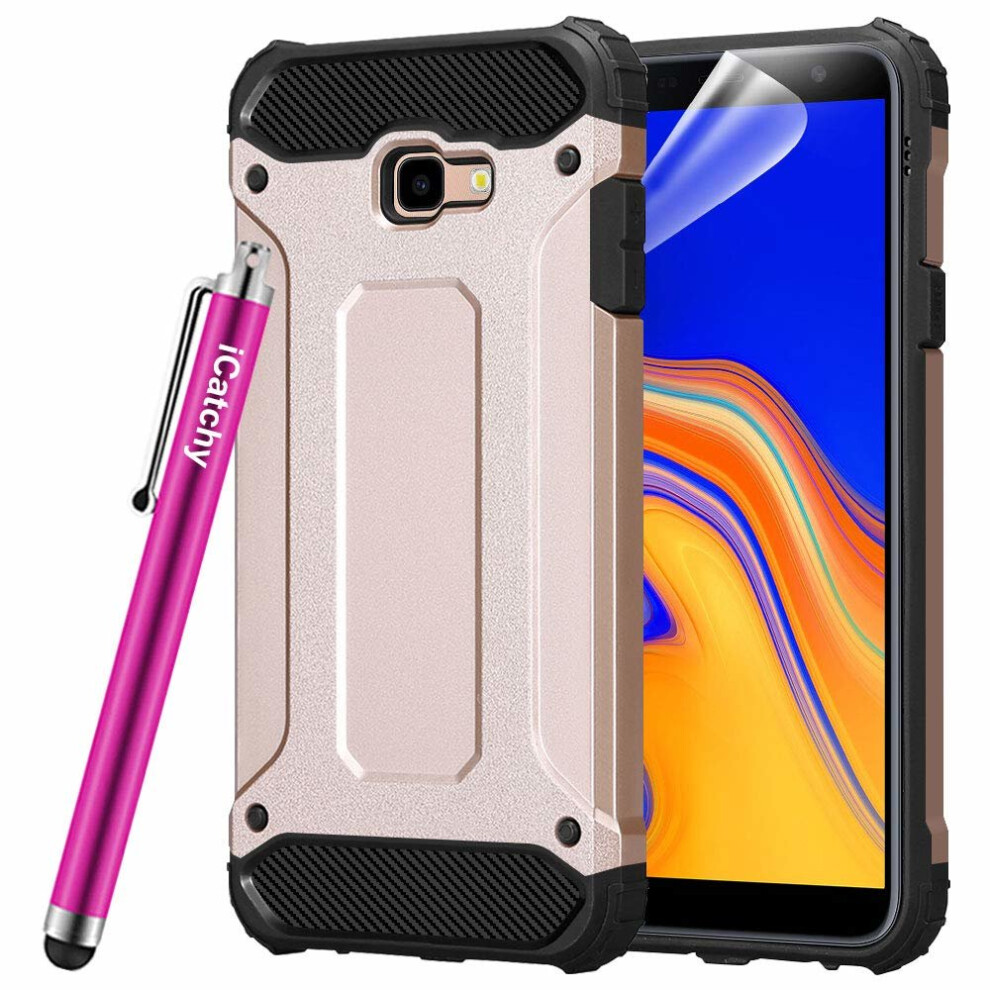 (Multicoloured) For Galaxy J4+ Dual Layer Armor Shockproof Case Multicoloured 5056298000111