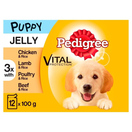 Pedigree PEDIGREE Puppy Pouches Mixed Varieties in Jelly 12x100g (Pack of 4) 1