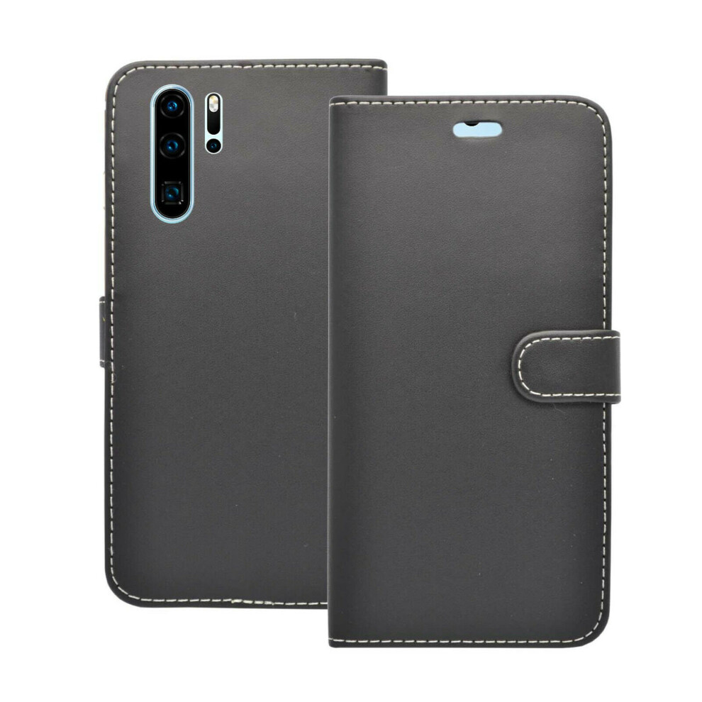 (Black) Huawei P30 Pro Wallet Flip Stand Card Slot Case