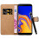 (Black) For Galaxy J4 + (2018) Leather Wallet Case Cover 5