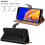 (Black) For Galaxy J4 + (2018) Leather Wallet Case Cover 9