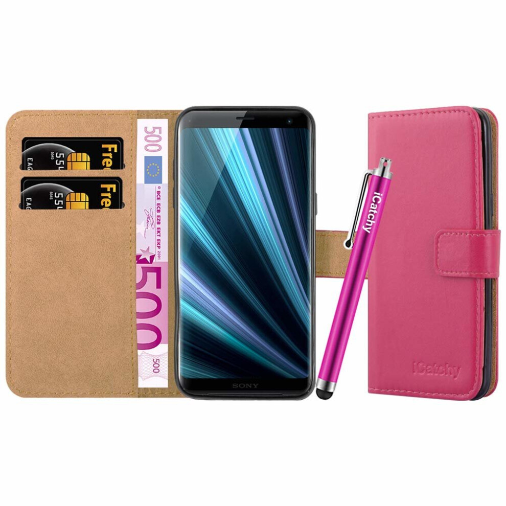 (Pink) For Xperia Xz3 Leather Wallet Flip Case Cover Pink 5060566919968