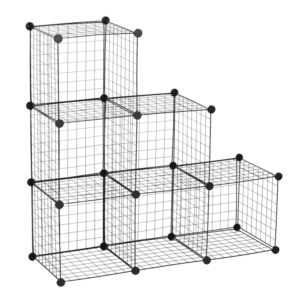 DIY 6 Cube Metal Wire Rack Interlocking Storage Cabinet Organiser