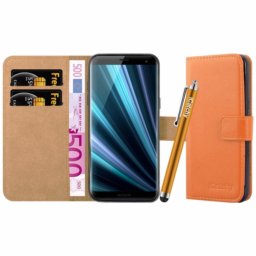 (Orange) For Xperia Xz3 Leather Wallet Flip Case Cover Orange 5060566919937