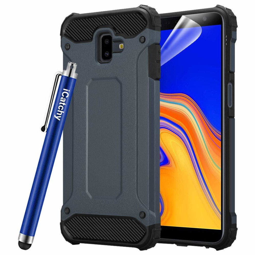 (Blue) For Galaxy J6 Plus Armor Shockproof Case Cover