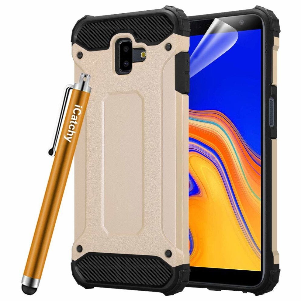 (Gold) For Galaxy J6 Plus Armor Shockproof Case Cover Gold 5060566919869