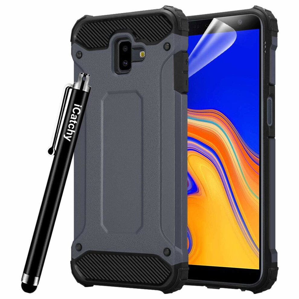 (Grey) For Galaxy J6 Plus Armor Shockproof Case Cover Grey 5060566919890