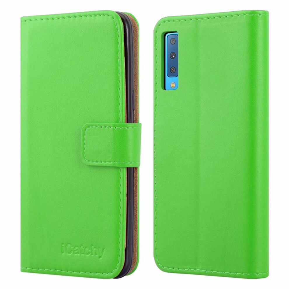 (Green) For Galaxy A7 2018 Wallet Flip Stand Case Cover Green 5060566919821