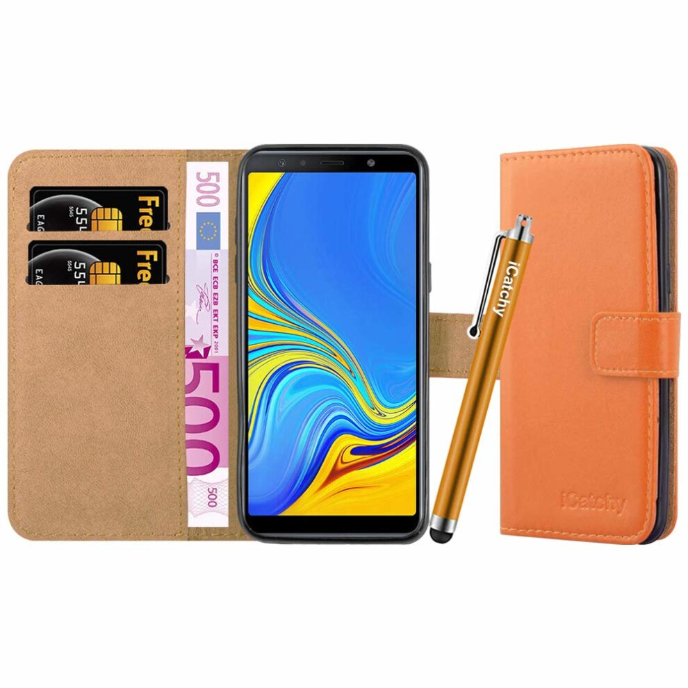 orange--for-galaxy-a7-2018-wallet-flip-stand-case-cover