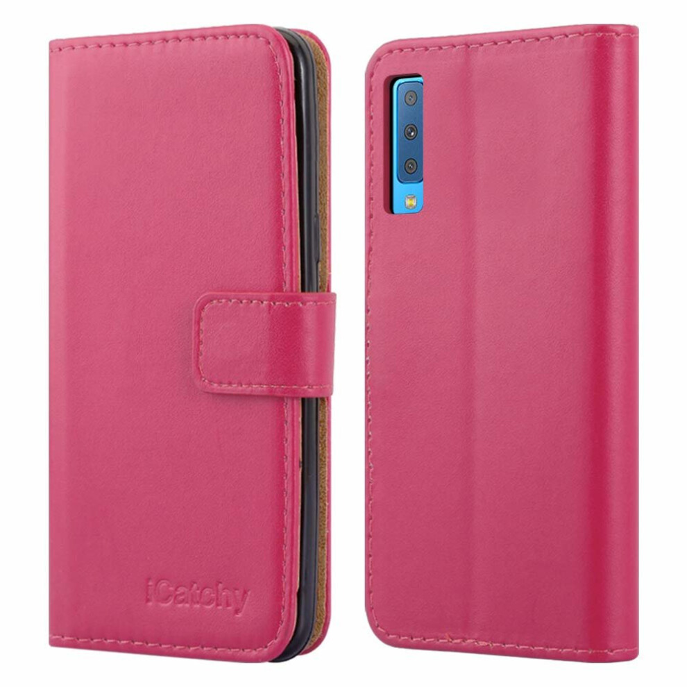 (Pink) For Galaxy A7 2018 Wallet Flip Stand Case Cover Pink 5060566919791