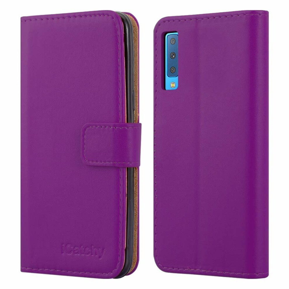 (Purple) For Galaxy A7 2018 Wallet Flip Stand Case Cover Purple 5060566919777