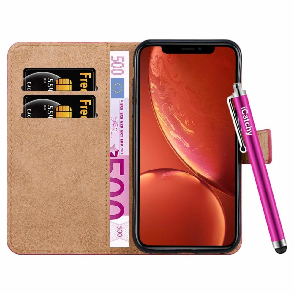 pink--for-iphone-xr-leather-wallet-flip-case-cover