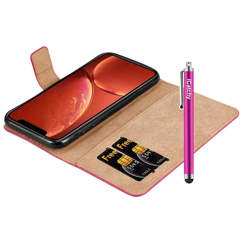 pink--for-iphone-xr-leather-wallet-flip-case-cover
