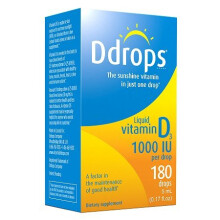 Ddrops, folyékony vitamin D3, 1000 IU, 0,17 fl oz (5 ml)