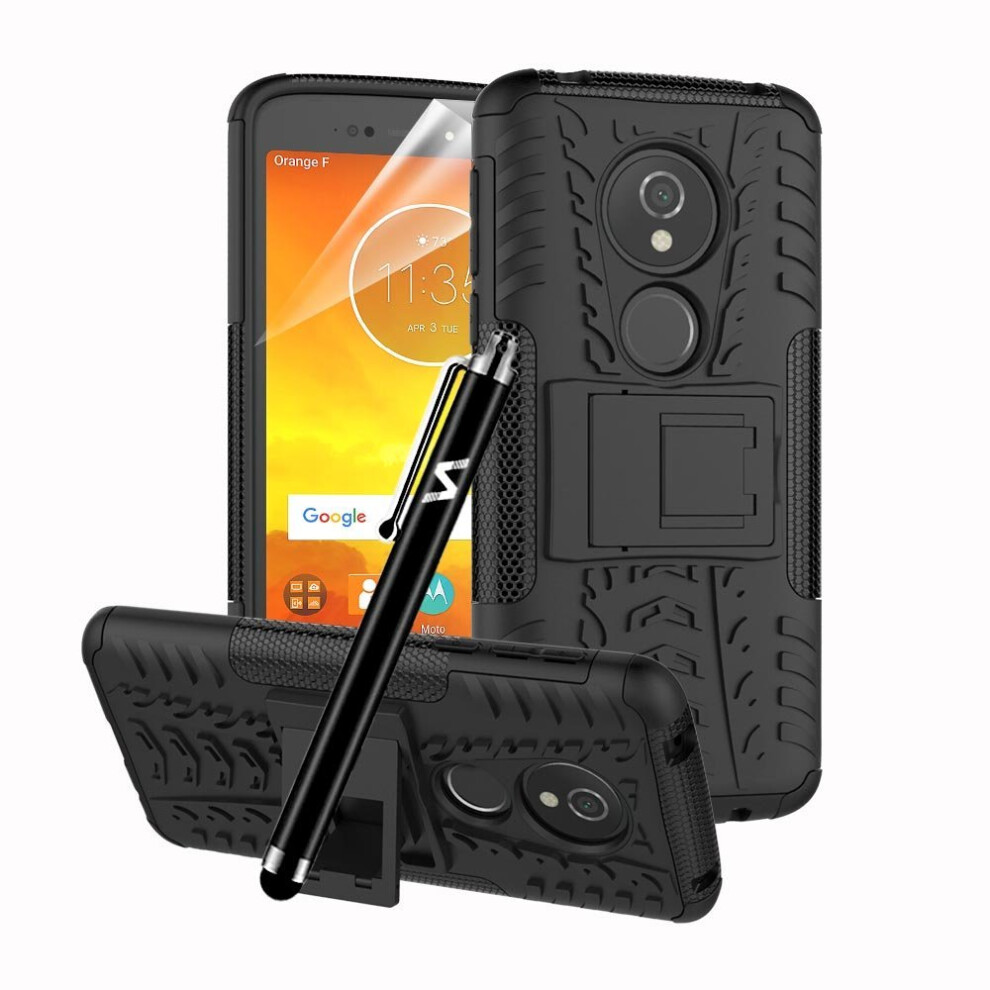 (Black) For Moto E5 Armour Shockproof Hard Case Cover Black 5060566917391
