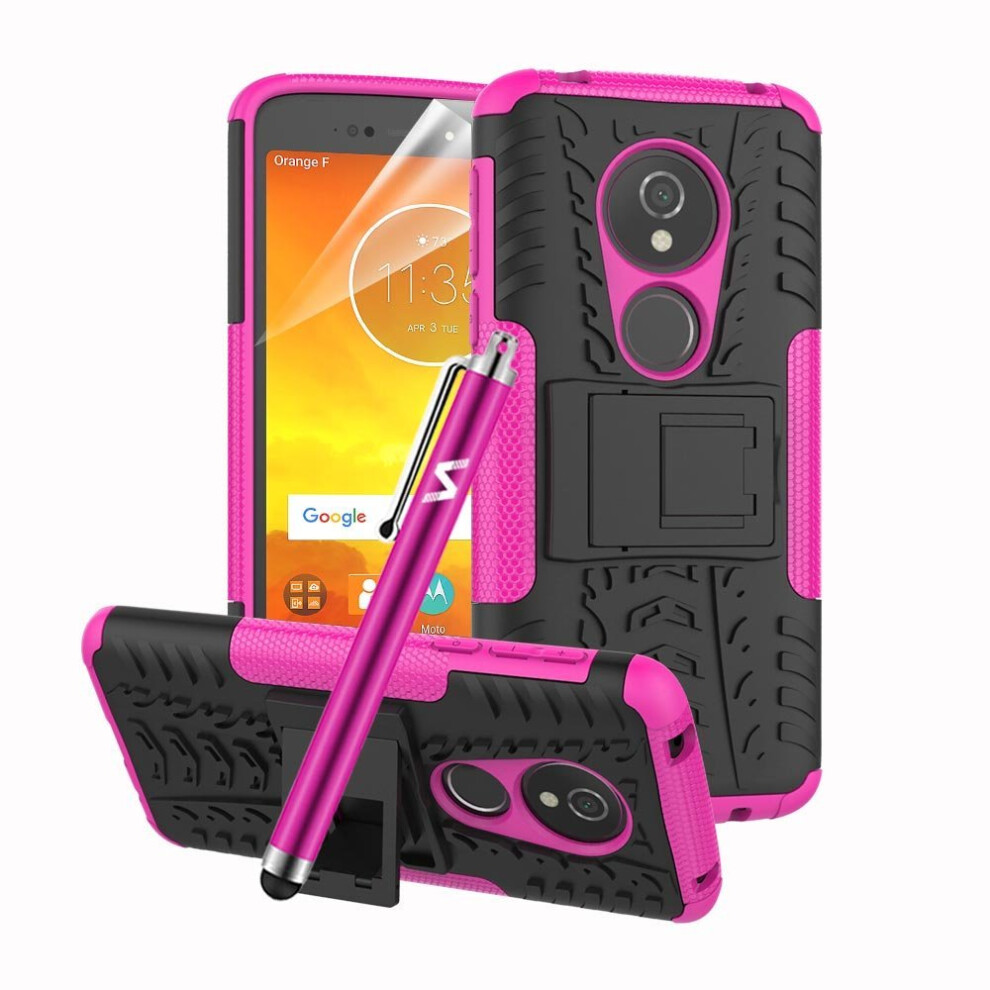 (Pink) For Moto E5 Armour Shockproof Hard Case Cover Pink 5060566917452