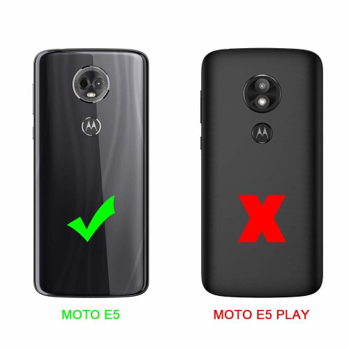 (Black) For Moto E5 Leather Wallet Flip Case Cover 2
