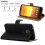 (Black) For Moto E5 Leather Wallet Flip Case Cover 2