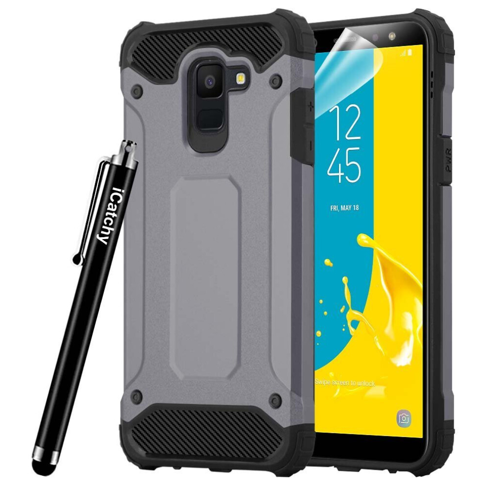 (Grey) For Samsung Galaxy J6 2018 Shockproof Armour Case