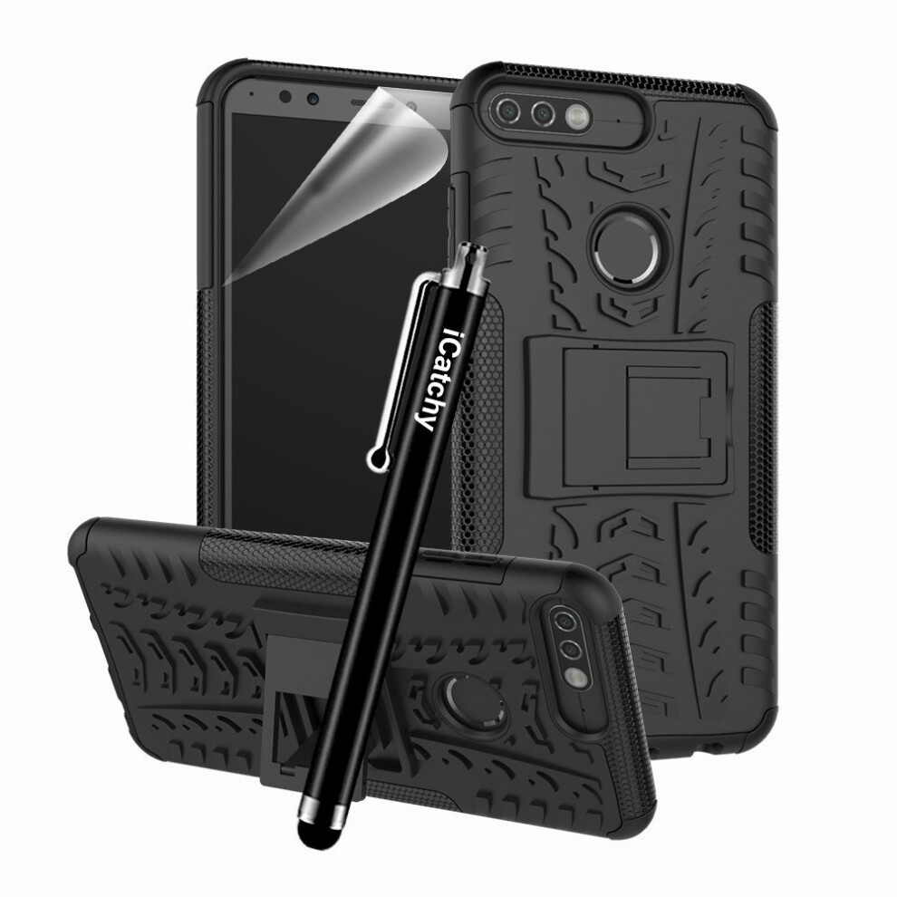 (Black) For Huawei Y7 2018 Rugged Shockproof Case Cover Black 5060566916448