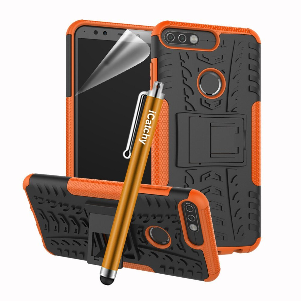 (Orange) For Huawei Y7 2018 Rugged Shockproof Case Cover Orange 5060566916479