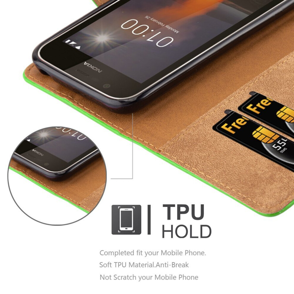 lime--for-nokia-1-premium-leather-wallet-case-cover