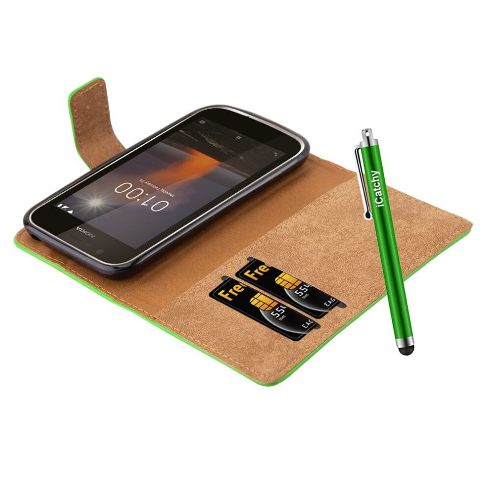 lime--for-nokia-1-premium-leather-wallet-case-cover