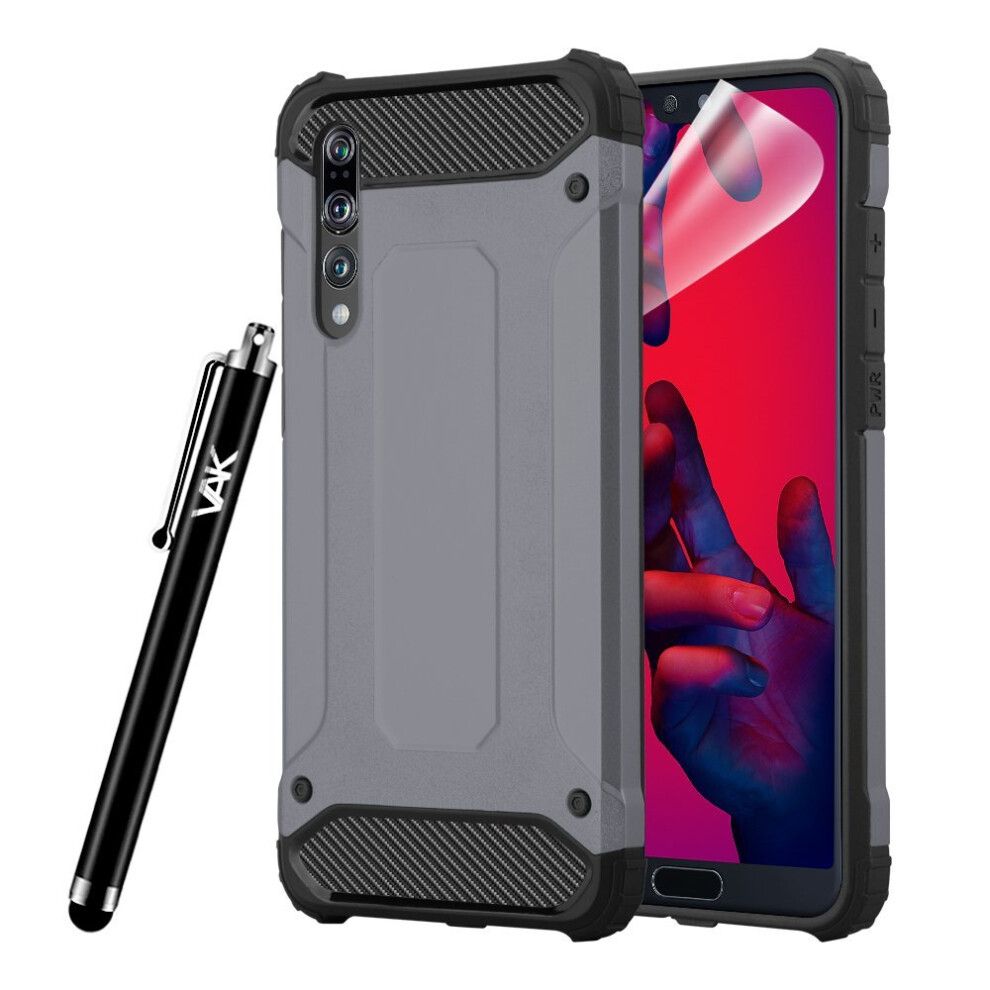 (Grey) For Huawei P20 Pro Armour Shockproof Defender Case Grey 5060566915069
