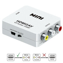 Adaptateur HDMI vers RCA HDMI vers AV GANA 1080P HDMI vers AV 3RCA CVBs Composite Video Audio Converter Supporting PALNTSC with USB Charge Cable