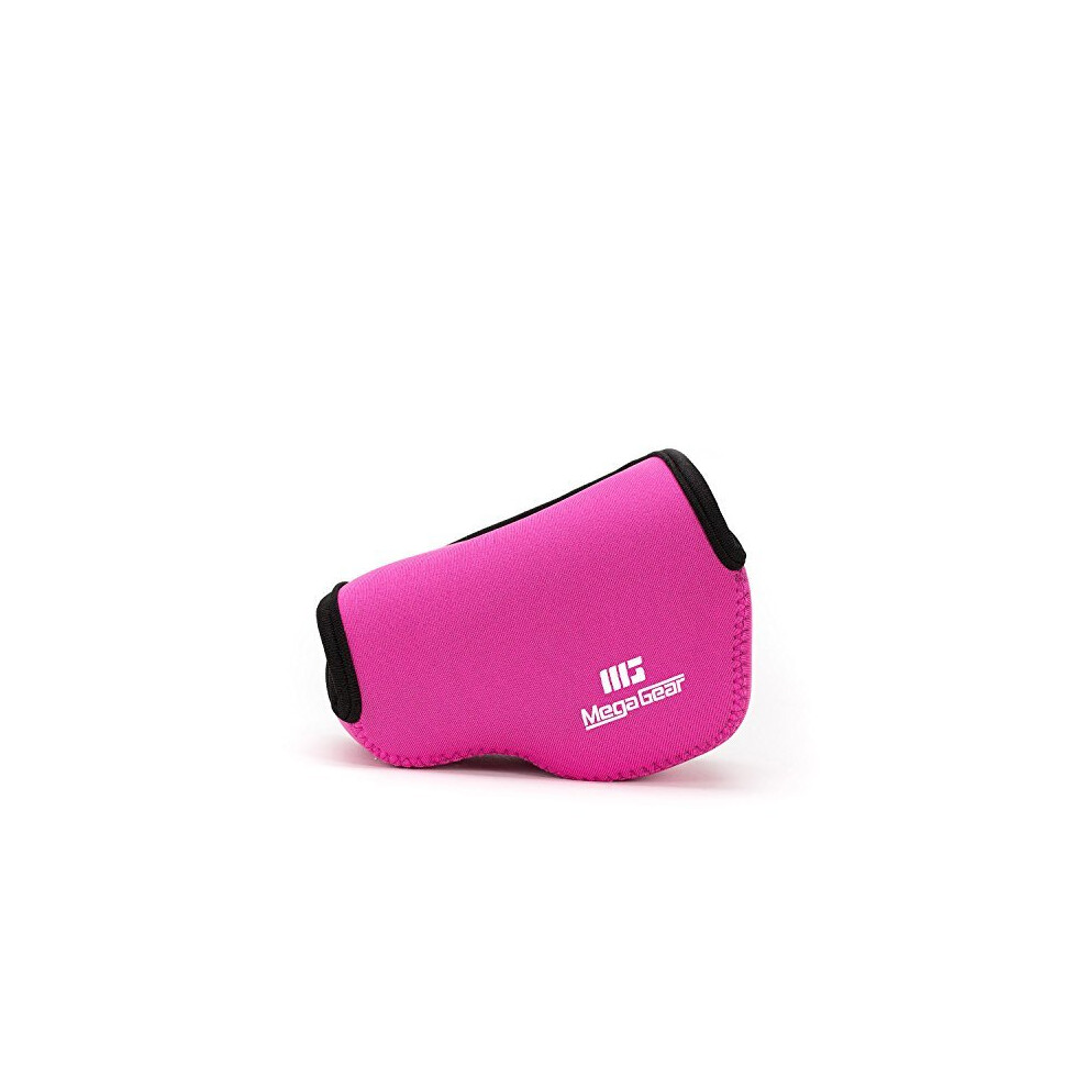 MegaGear Ultra Light Neoprene Camera Case Bag for Sony NEX 5TL Sony NEX 5R Sony NEX 3N with Sony SELP1650 Sony A5100 Sony A5000 16 50mm Lens Hot Pink