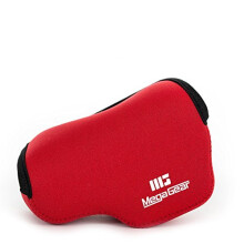 MegaGear Ultra Light Neoprene Camera Case Bag for Sony NEX 5TL Sony NEX 5R Sony NEX 3N with Sony SELP1650 Sony A5100 Sony A5000 16 50mm Lens Red