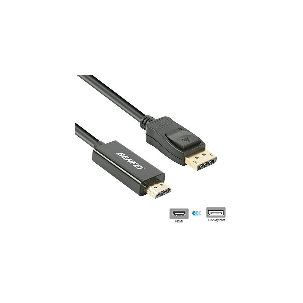 DisplayPort to HDMI 6 Feet Cable Benfei DisplayPort to HDMI Male to Male Adapter Gold Plated Cord for Lenovo HP ASUS Dell and other brand