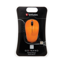 Mouse da viaggio - VERBATIM - GO NANO - Senza fili - 3 pulsanti - Arancione vulcanico